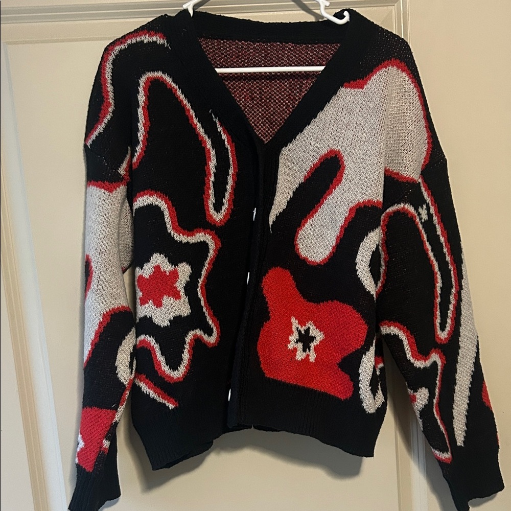 Stylish Black and Red Women's Sweater